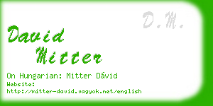 david mitter business card