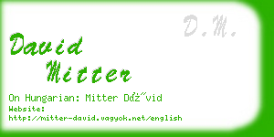 david mitter business card